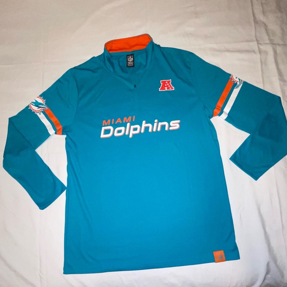 NWT NFL MIAMI DOLPHINS SWEETSHIRT HOODIE SIZE L - Picture 3 of 8